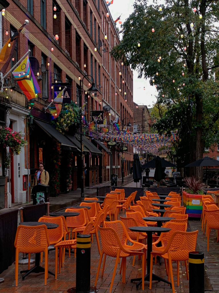 Entrada do bairro village gay em Manchester